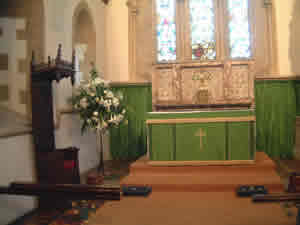 towards the altar